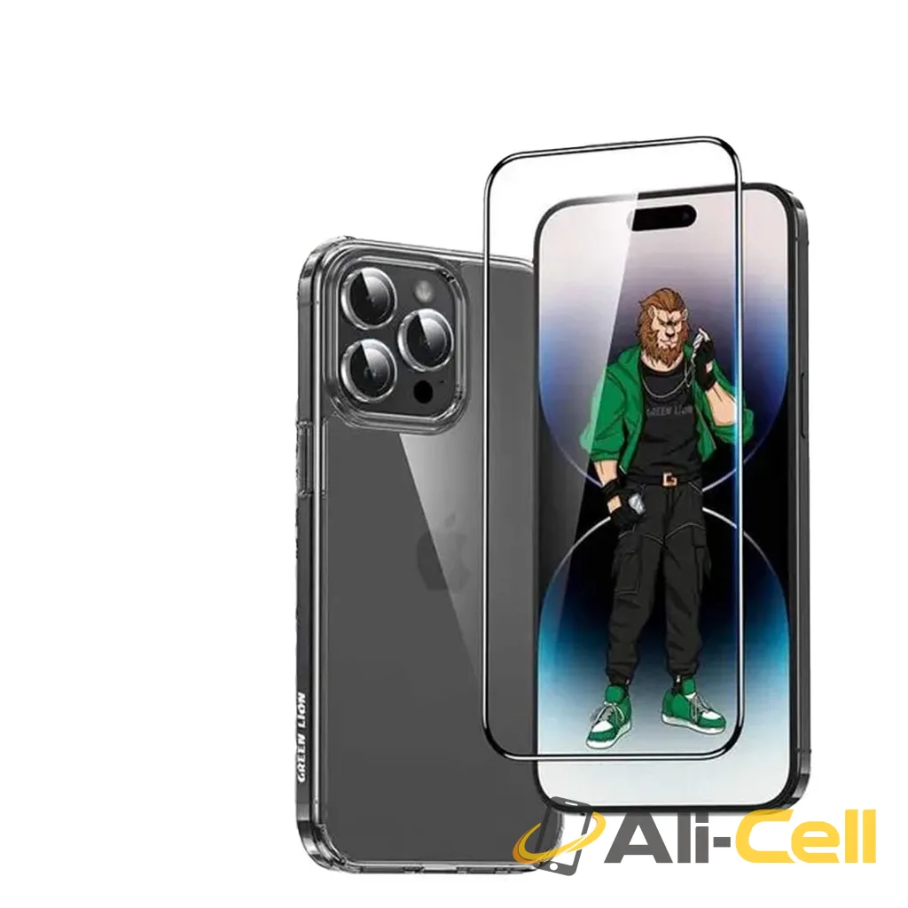 Green Lion 4 in-1 Defender Pack for iPhone 15 / 15 Plus- Transparent