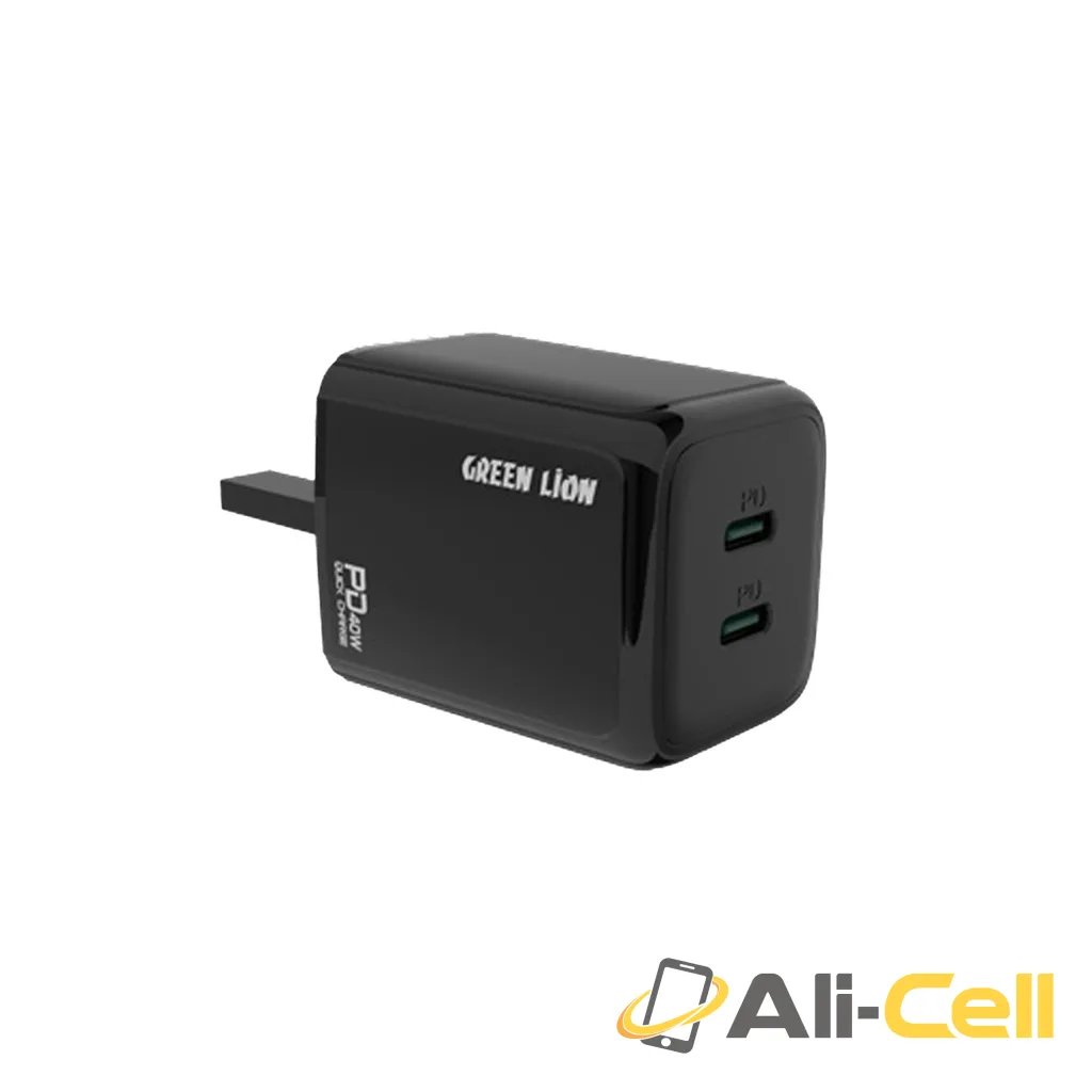 Green Lion 40W Dual PD Wall Charger - Black