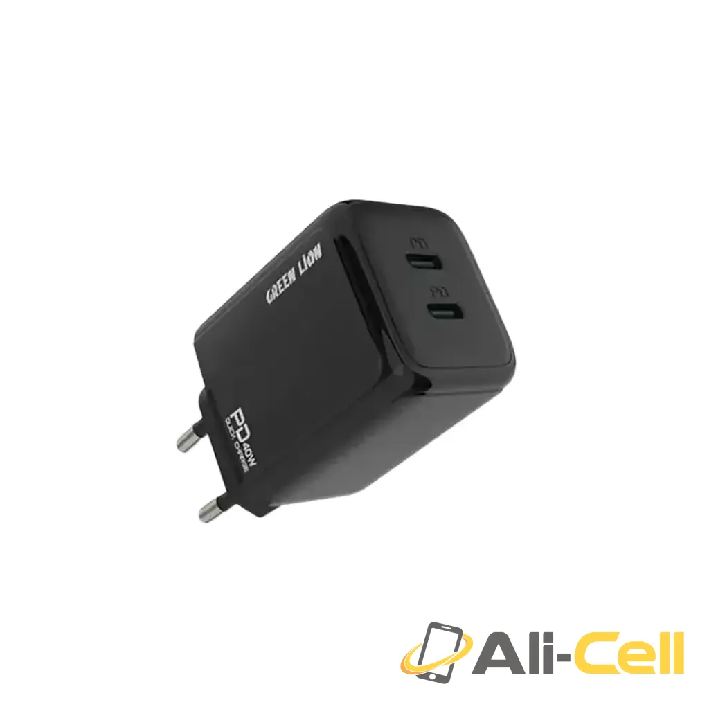 Green Lion 40W Dual PD Wall Charger - Black
