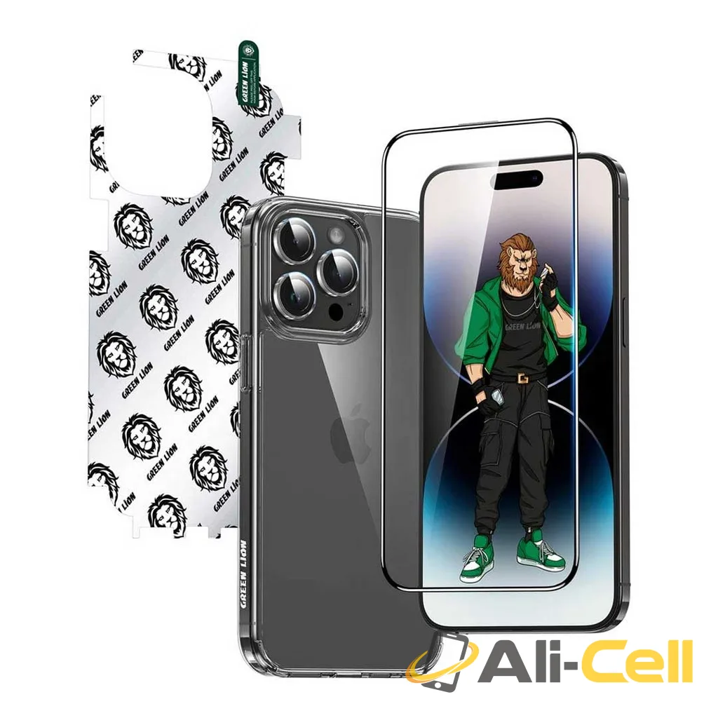 Green Lion 4 in 1 Defender Pack for iPhone15 Pro / 15 Pro Max — 2