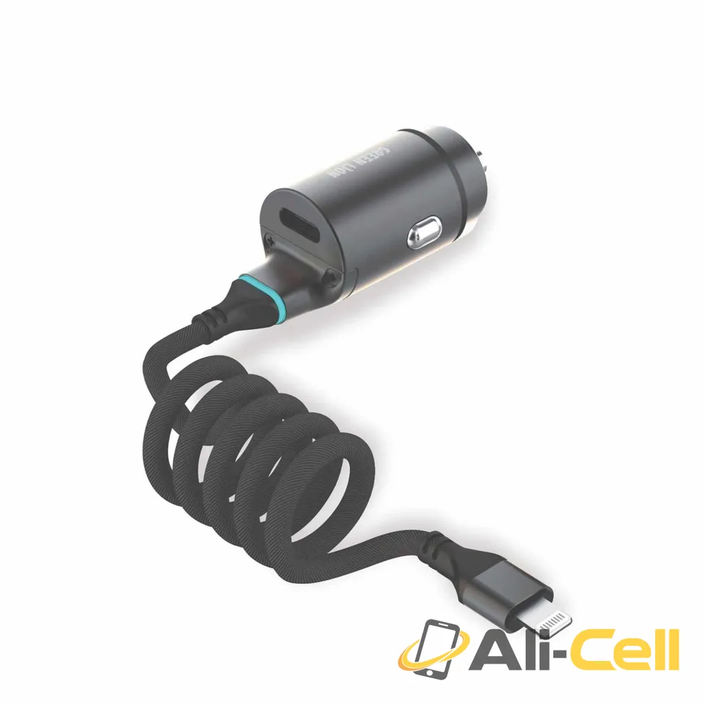 Green Lion 45W PD Car Charger , Type-C Port & Lightning Cable