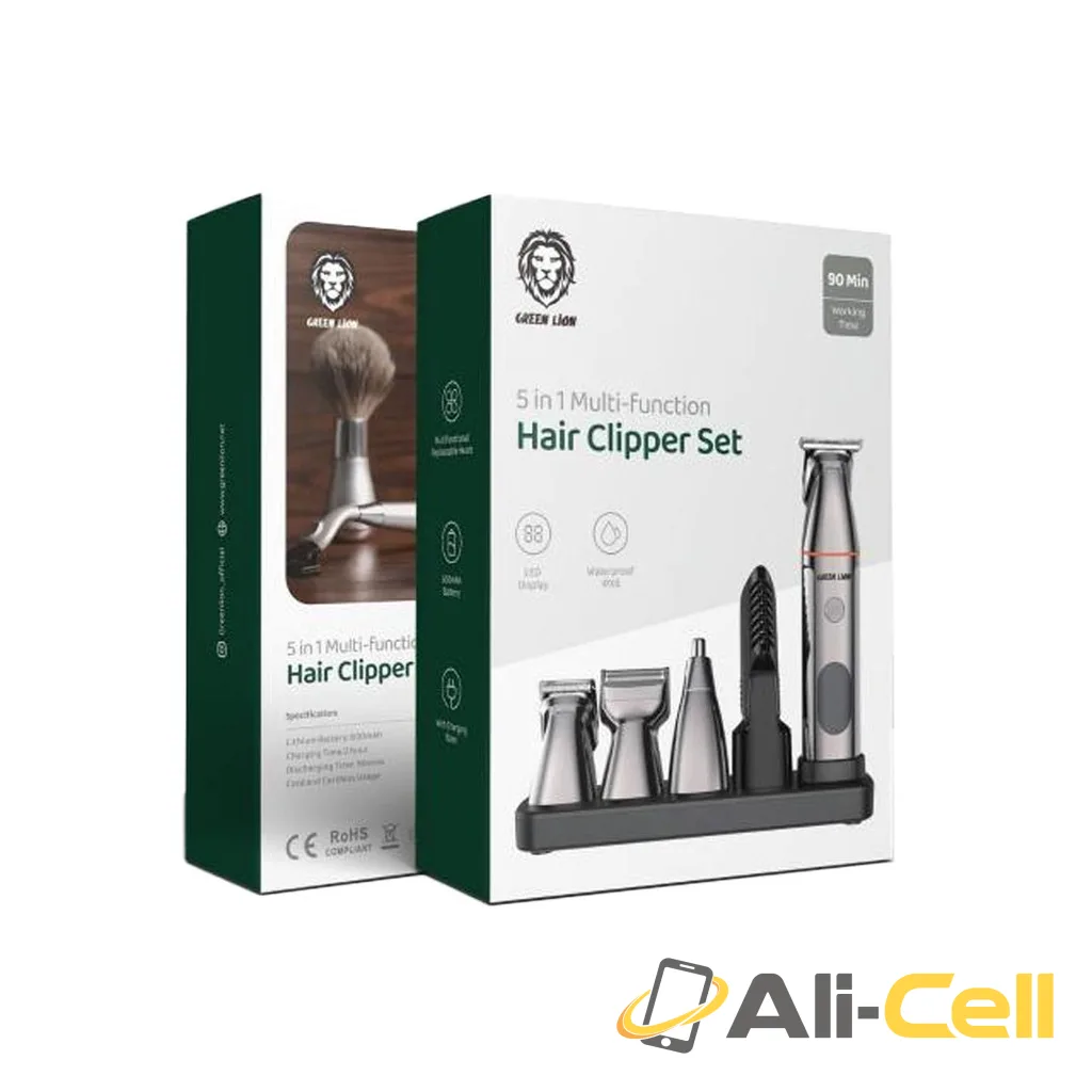 Green Lion 5 In 1 Multi-Function Hair Clipper Set 600mAh- Black — 2
