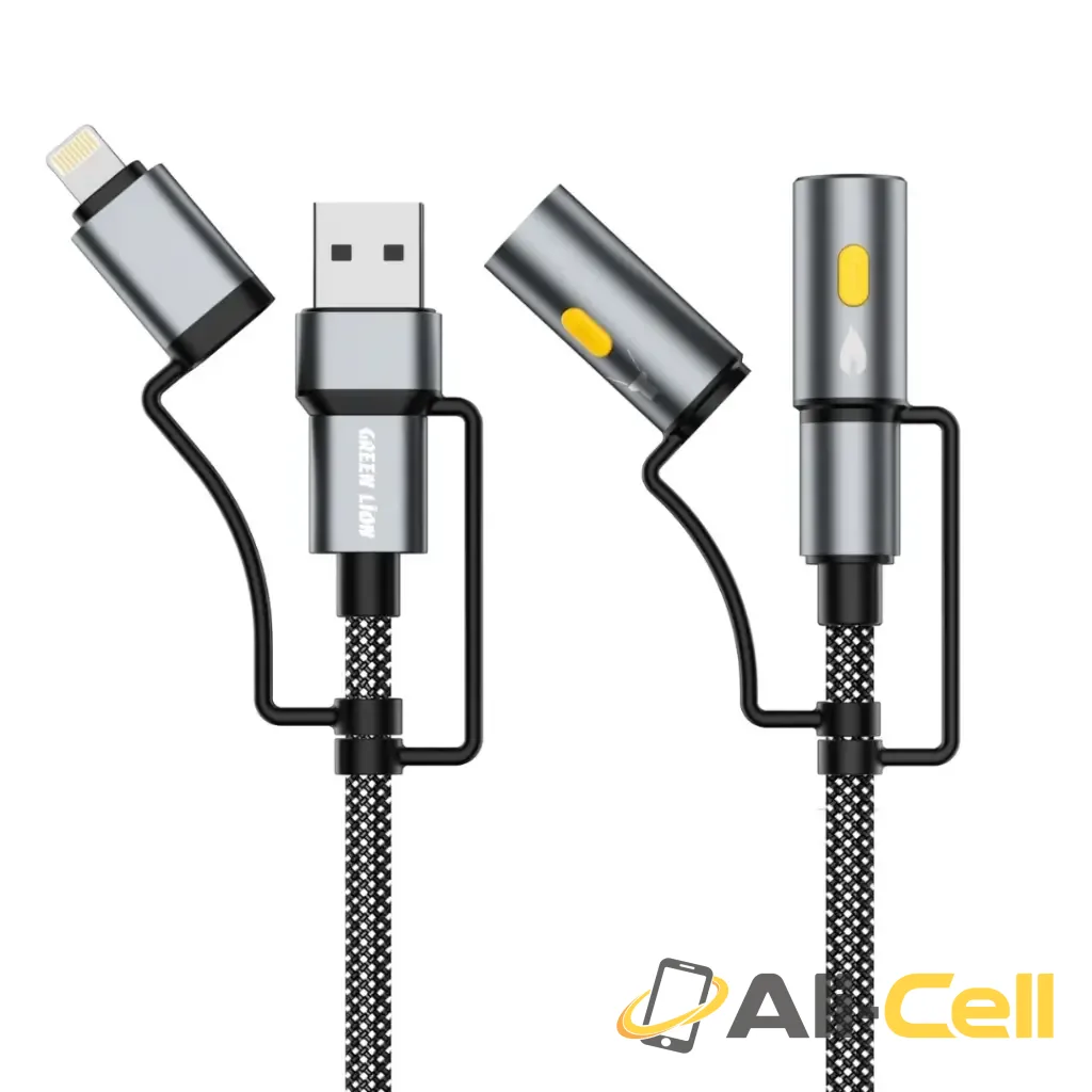 Green Lion 6 in 1 Cable Charging, Led Light, Ignition - Gray