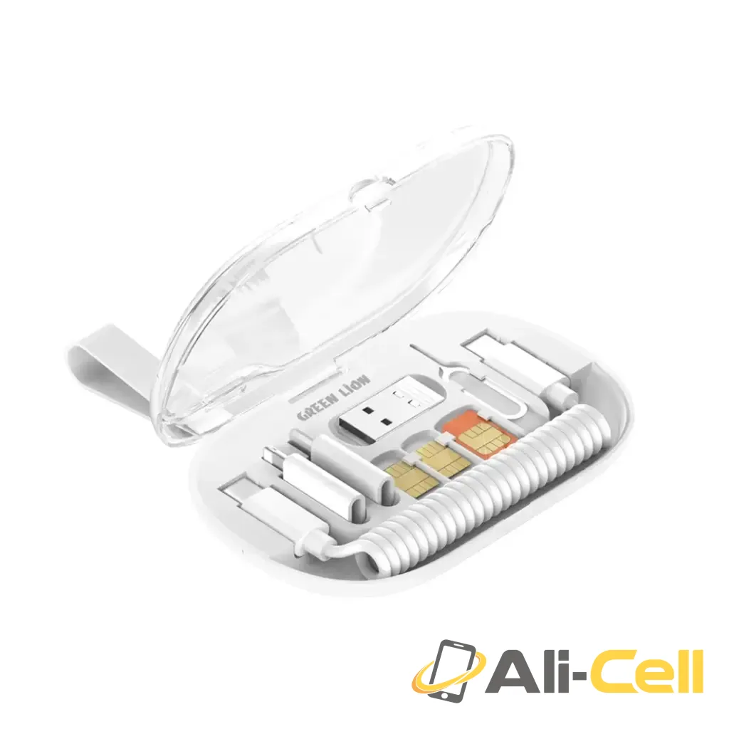 Green Lion 6 in 1 Multi Functional Data Cable Set - White