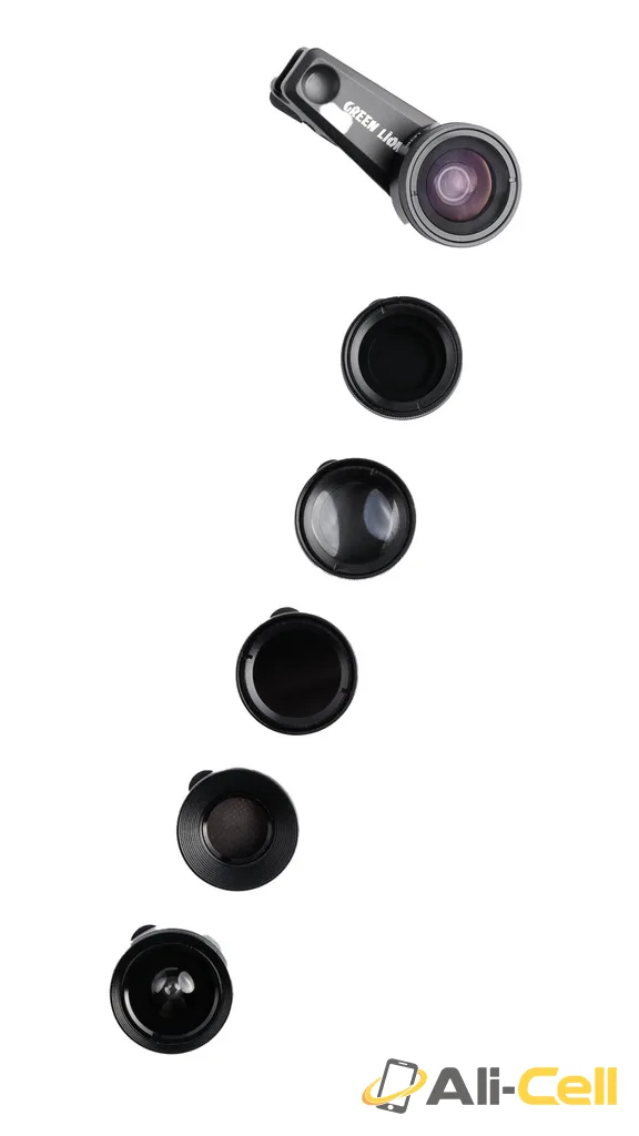 Green Lion 6 in 1 Professional Lens Kit, 25x Macro, 250 Degrees Fisheye - Black — 2