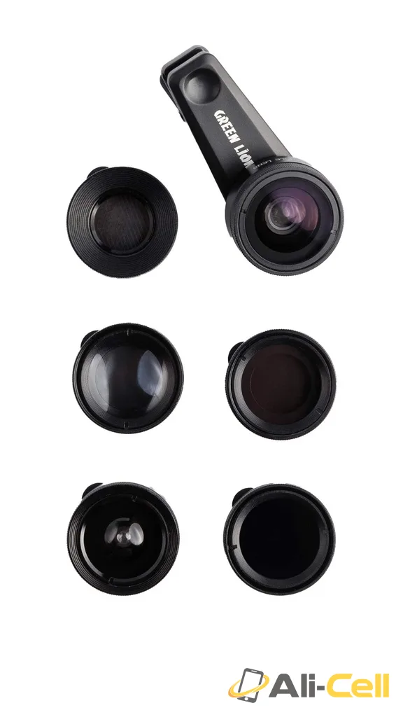 Green Lion 6 in 1 Professional Lens Kit, 25x Macro, 250 Degrees Fisheye - Black — 3