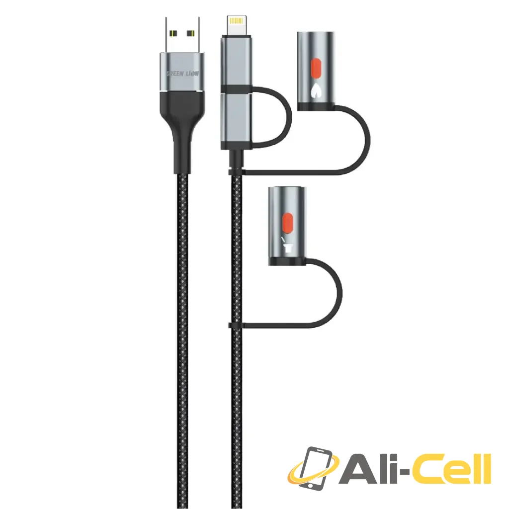 Green Lion 6 in 1 Cable PD 60W - Black