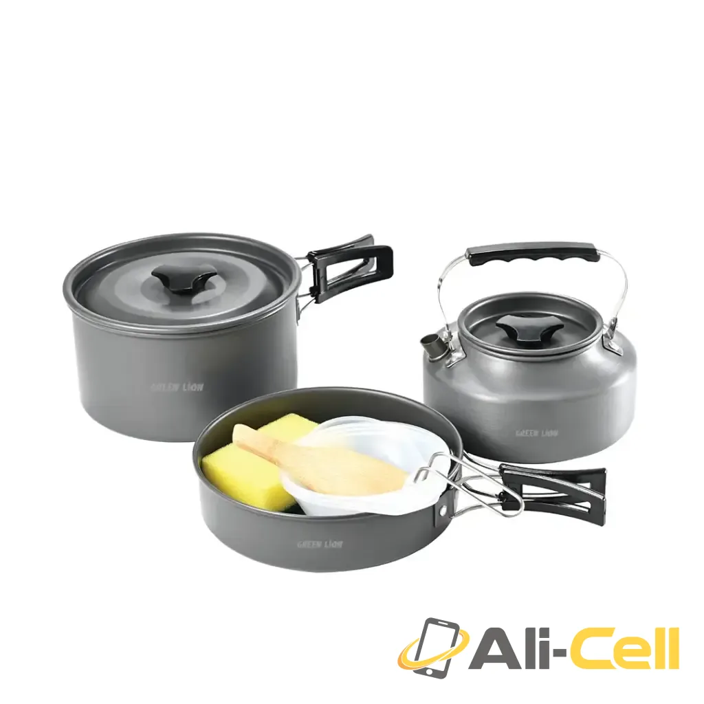 Green Lion 7 IN 1 Camping Cookware - Black