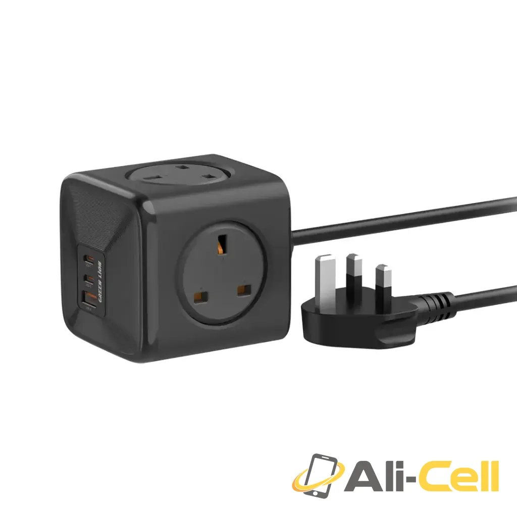 Green Lion 7 In 1 Compact 33W PPS Power Socket - Black