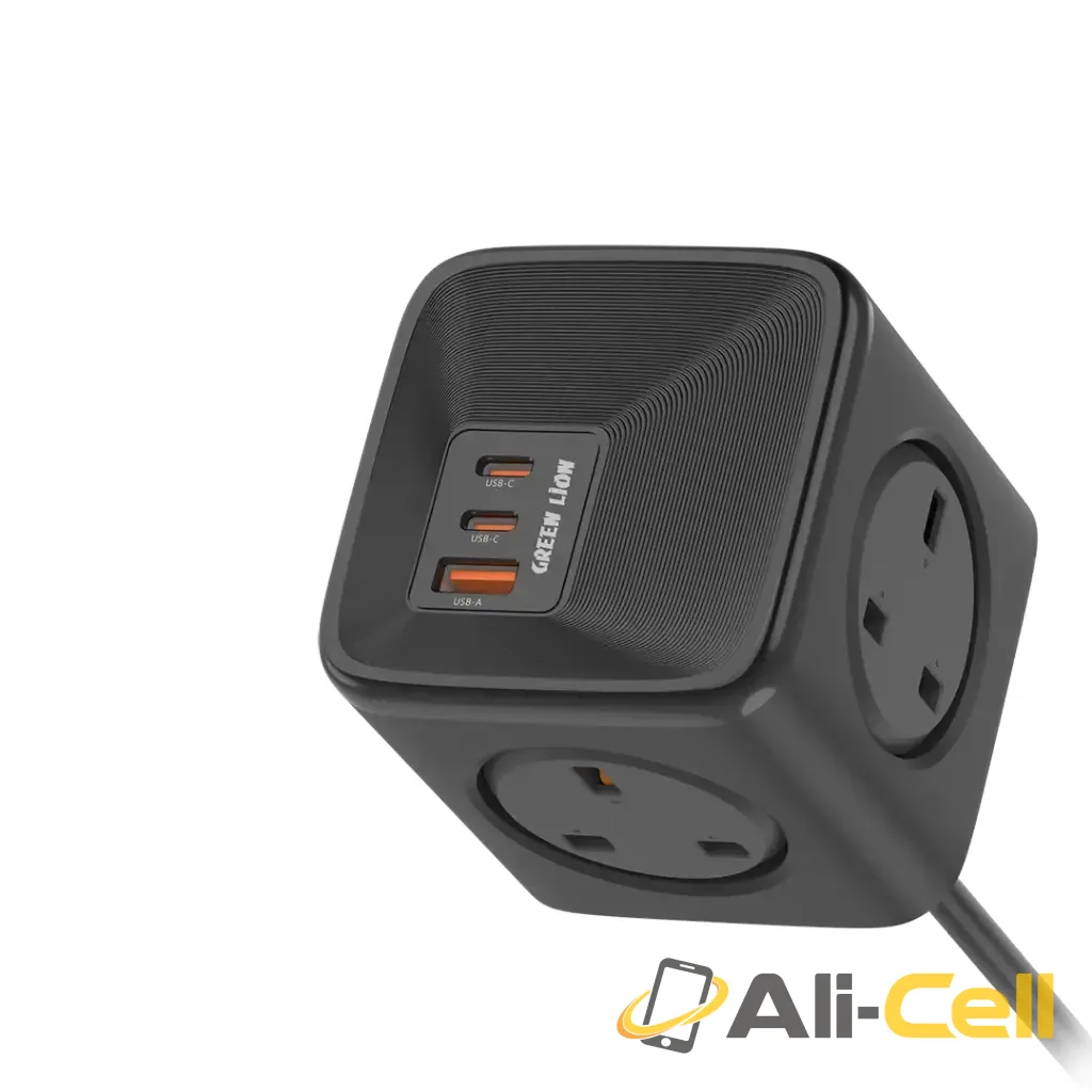 Green Lion 7 In 1 Compact 33W PPS Power Socket - Black — 2