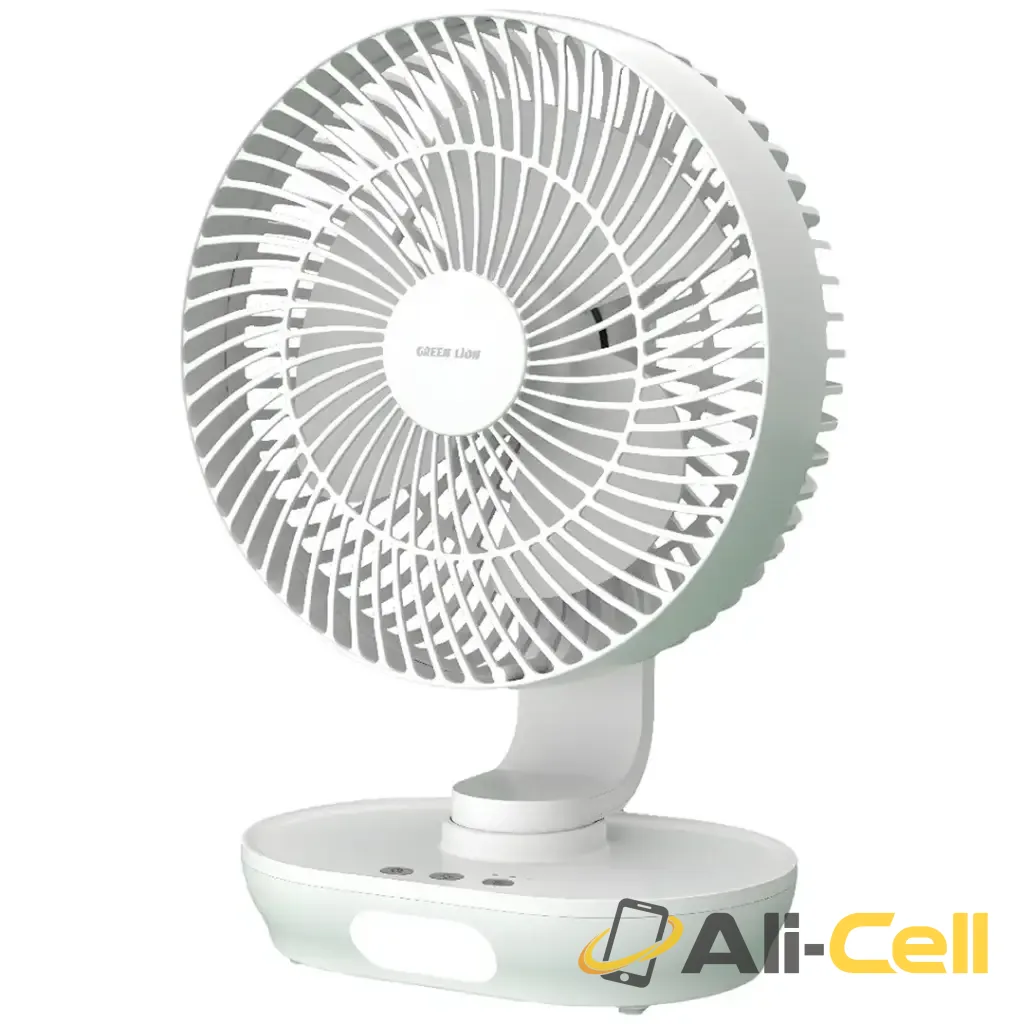 Green Lion 8" Desktop Fan Rechargeable - White