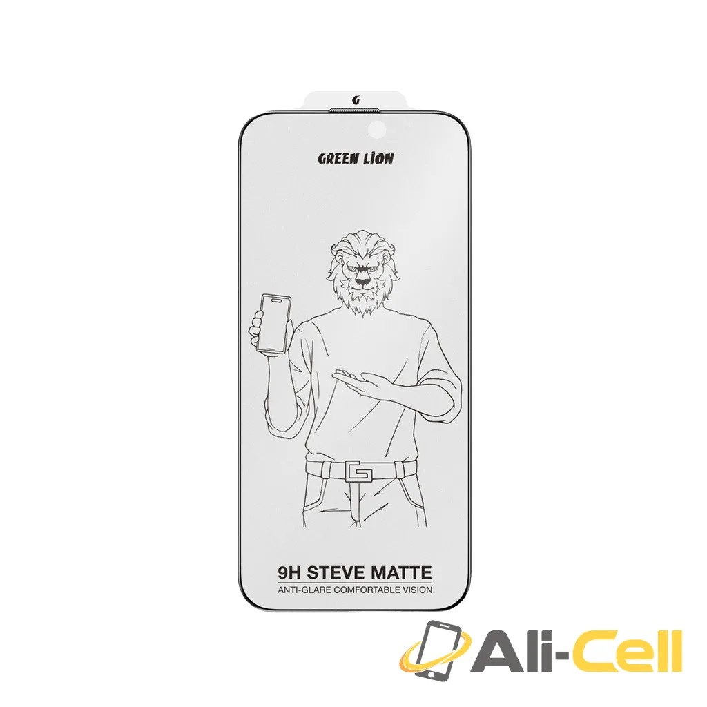 Green Lion 9H Steve Matte Privacy Glass Protector for iPhone 16 Pro/Pro Max - Clear — 3