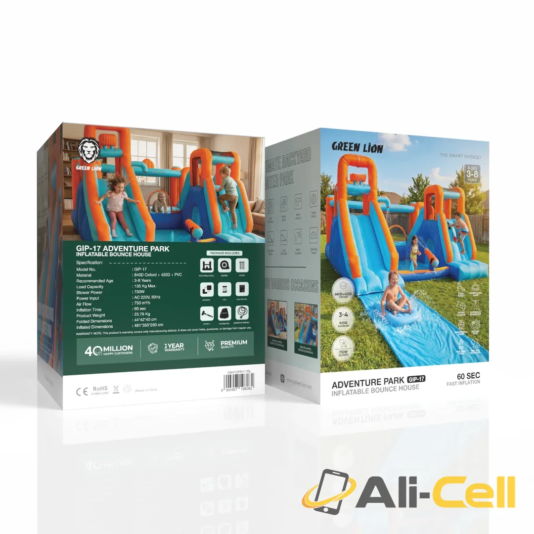 Green Lion Adventure Park GIP-17 Inflatable Bounce House - Blue — 2