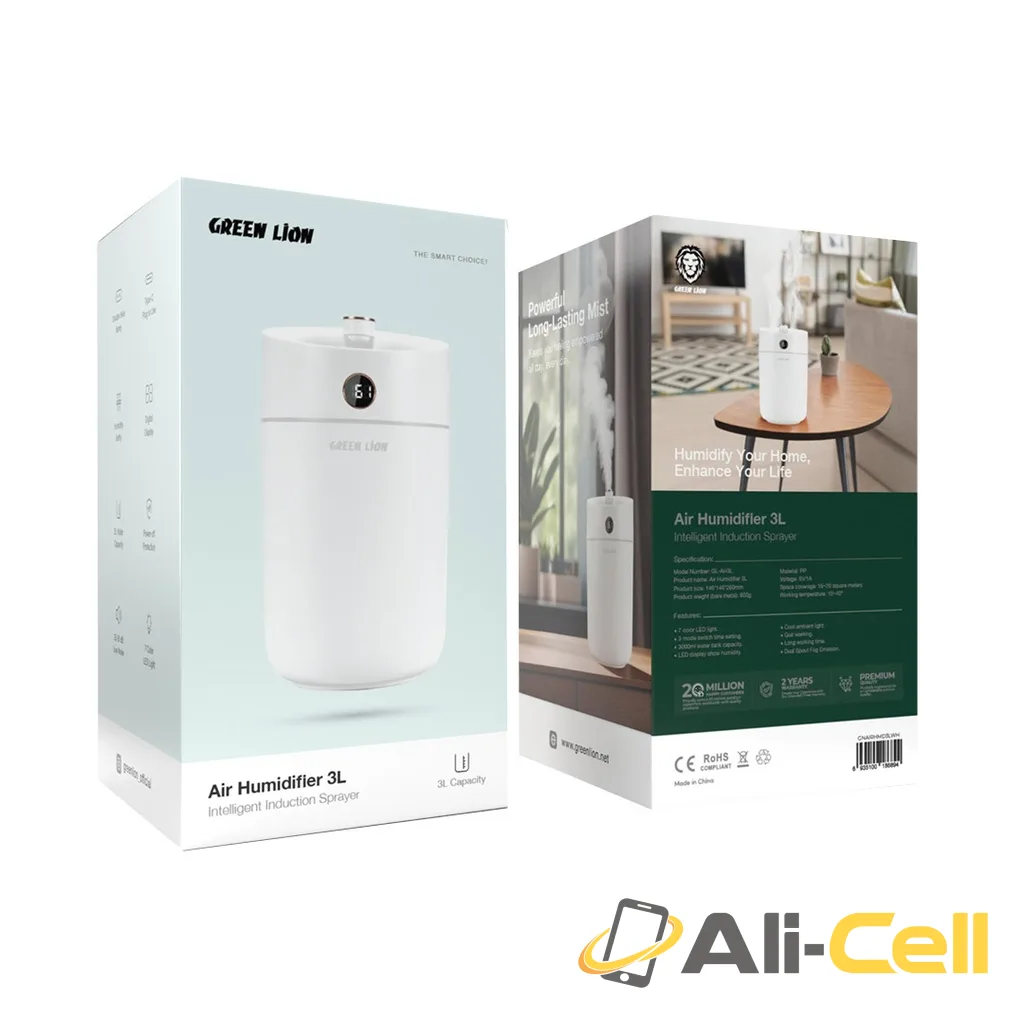 Green Lion Air Humidifier 3L Intelligent Induction Sprayer - White — 2