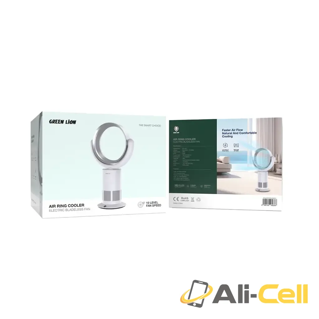 Green Lion Air Ring Cooler Electric Bladeless Fan - White — 2
