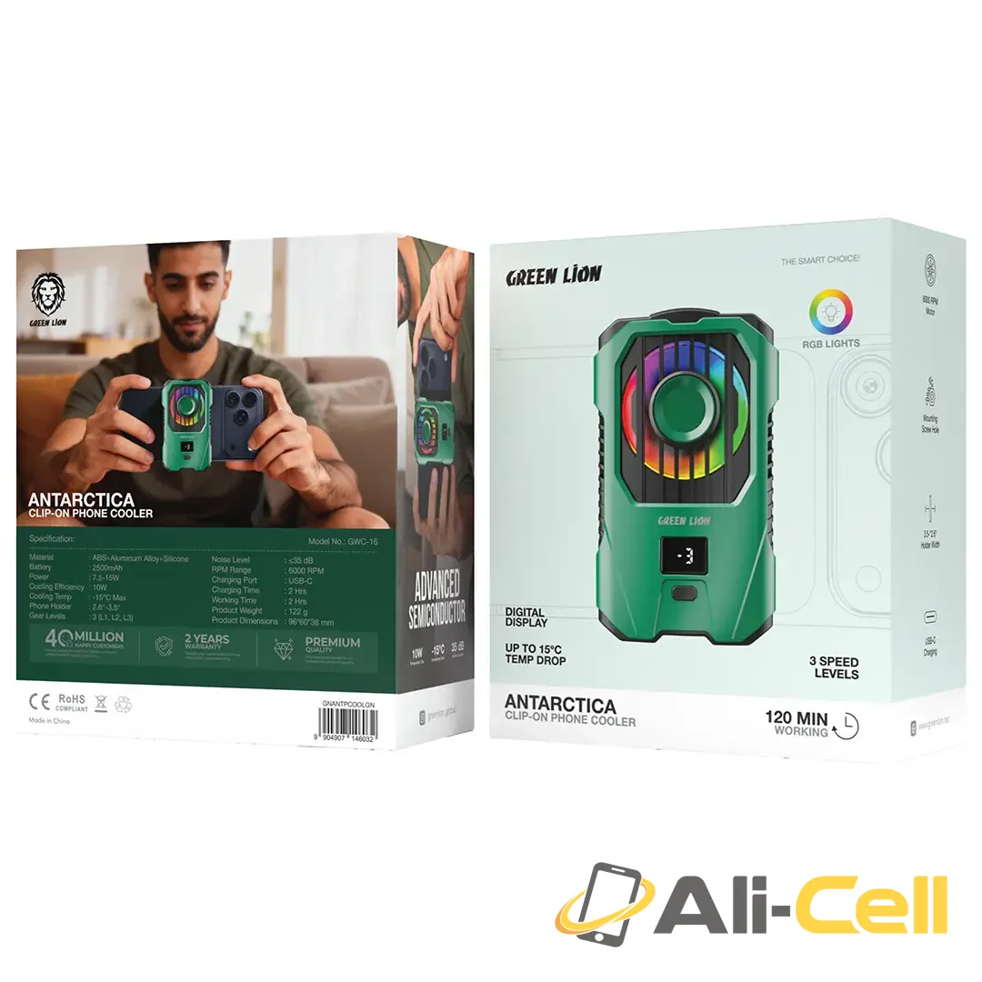 Green Lion Antarctica Clip-On Phone Cooler - Green — 2