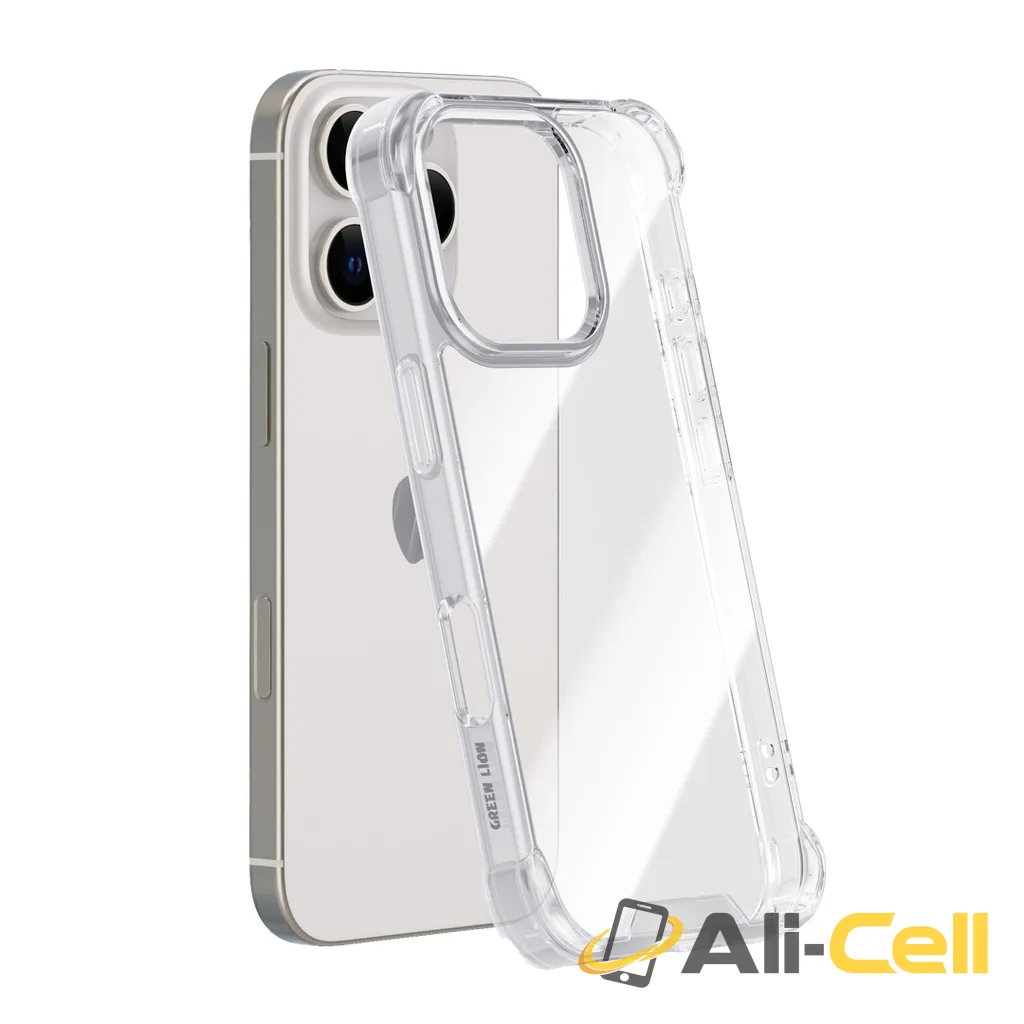 Green Lion Anti-Shock Case for iPhone 16 - Clear