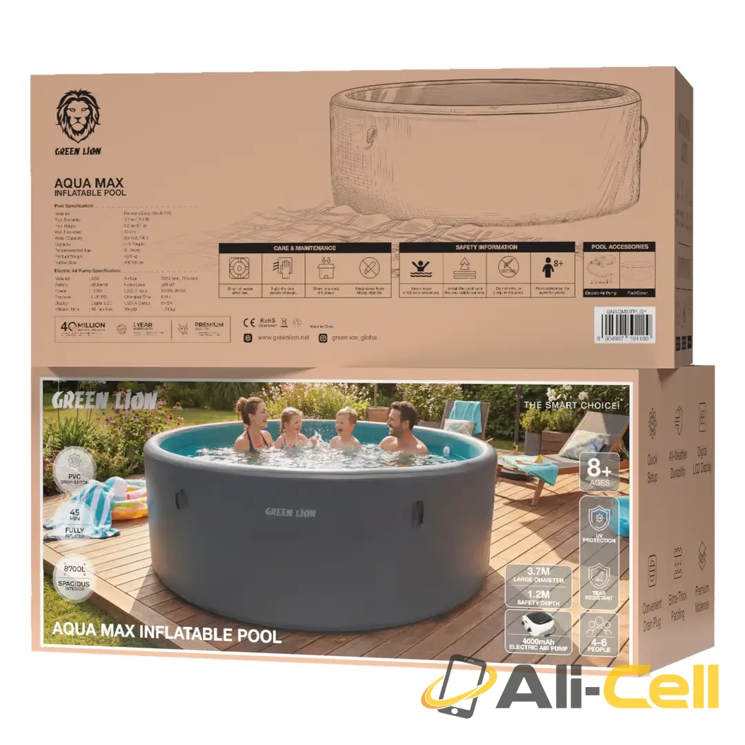 Green Lion Aqua Max Inflatable Pool - Grey — 2