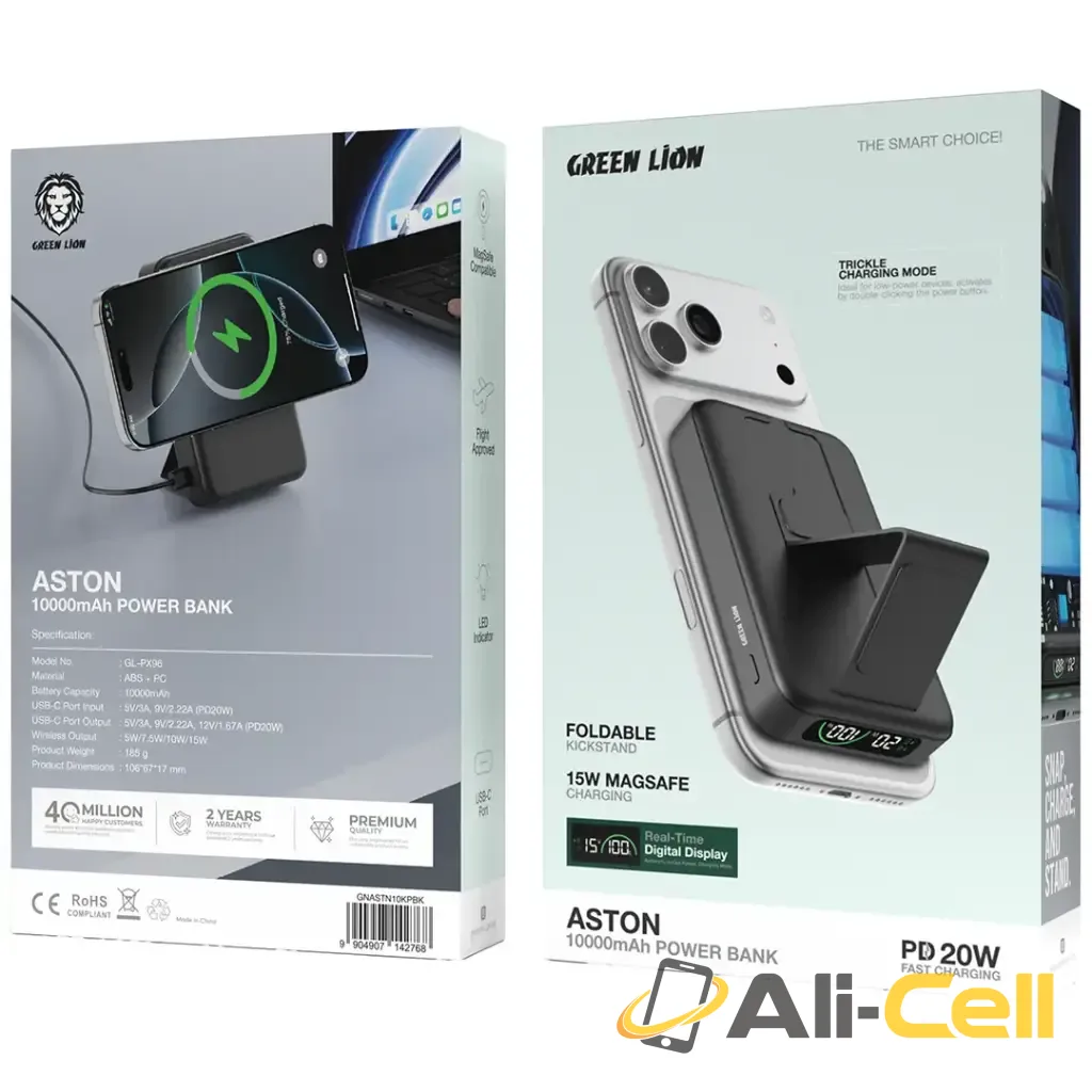 Green Lion Aston 10000mAh Power Bank - Black — 2