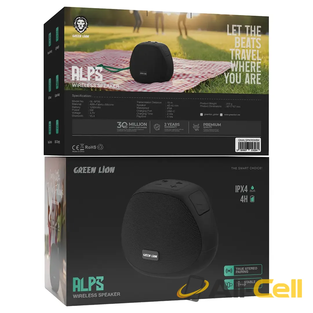 Green Lion Alps Wireless Speaker - Black — 2