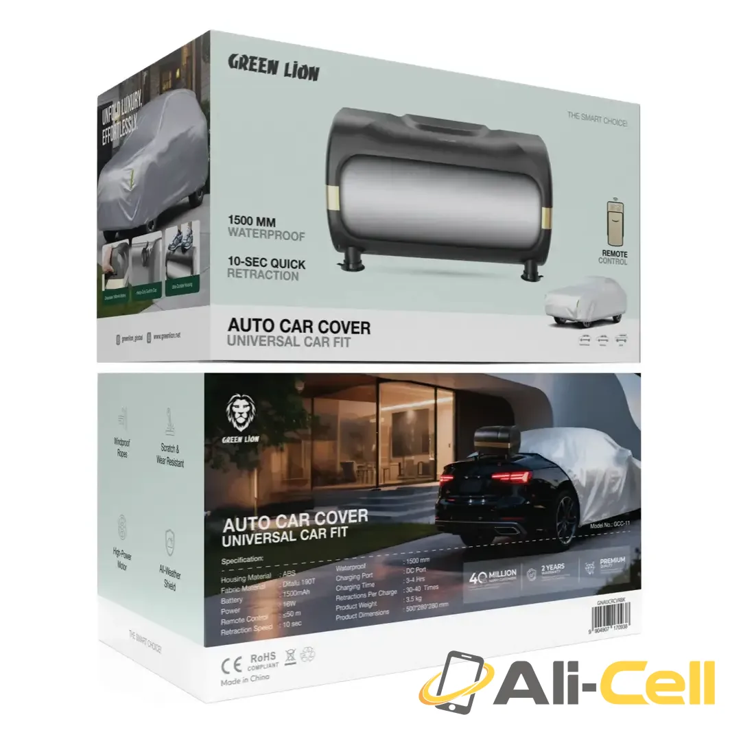 Green Lion Auto Car Cover Universal Fit - Black — 2