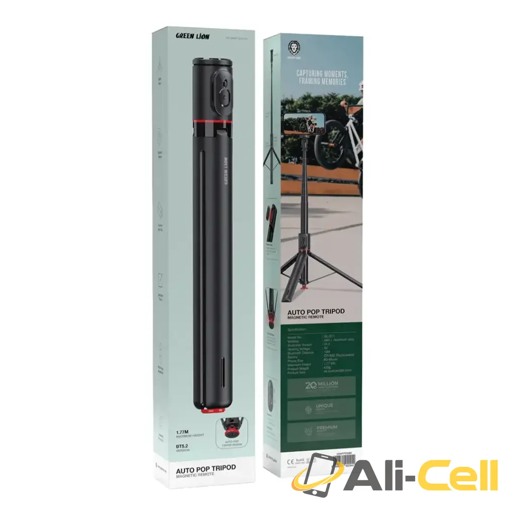 Green Lion Auto Pop Tripod Magnetic Remote - Black — 2