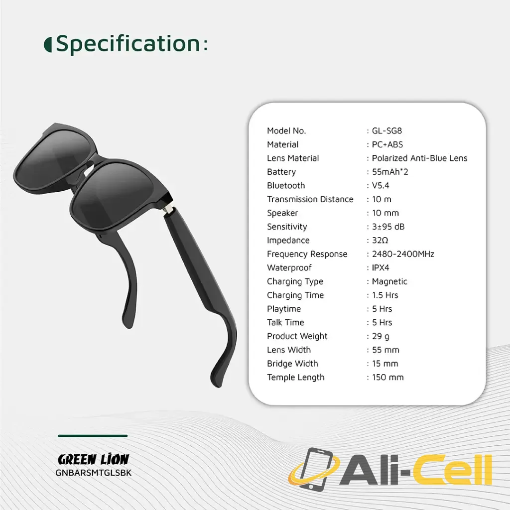 Green Lion Barcelona Smart Glasses - Black — 2