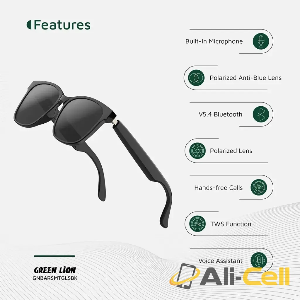 Green Lion Barcelona Smart Glasses - Black — 3
