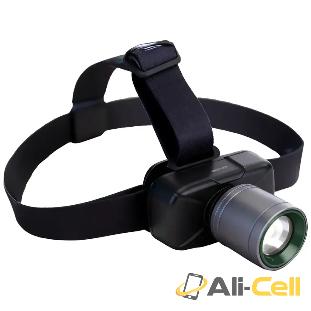 Green Lion Beam Light Rechargeable Headlamp - Black