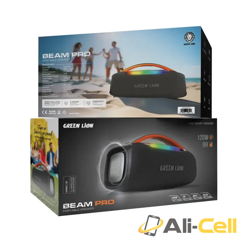 Green Lion Beam Pro Portable Speaker with Microphone 120W — 2