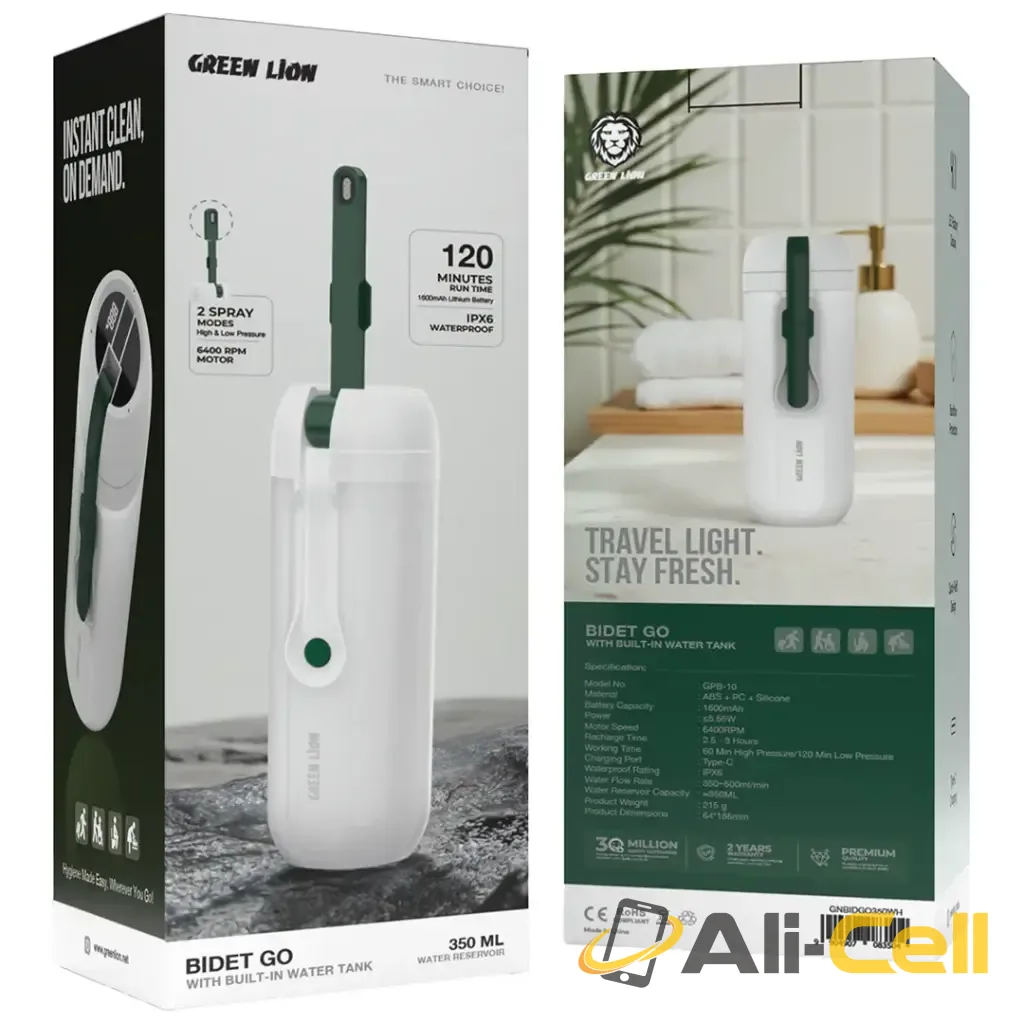Green Lion Bidet Go with Built-In Water Tank - White — 2