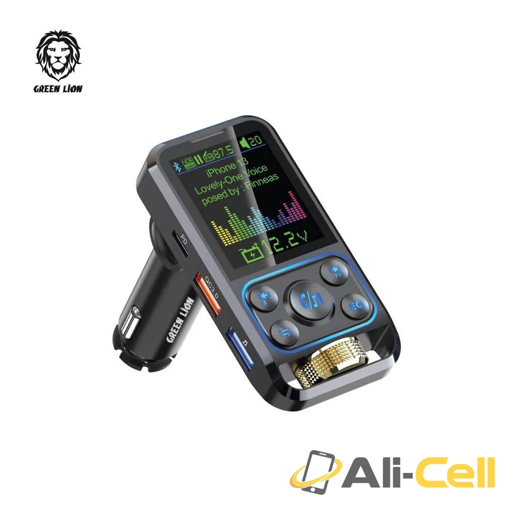 Green Lion Bluetooth Hands-Free FM Car Charger - Black