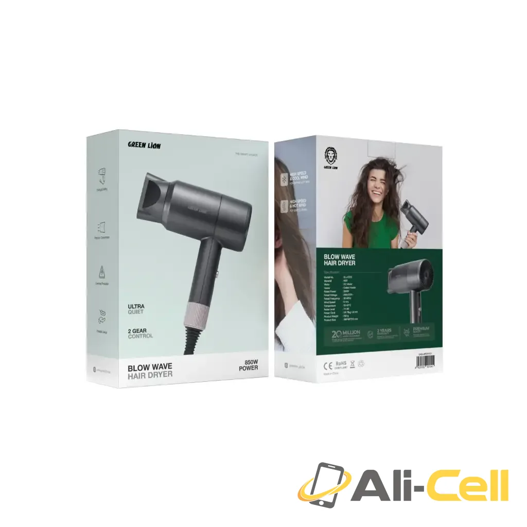 Green Lion Blow Wave Hair Dryer 850W - Grey — 2