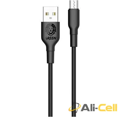 Green Lion Braided Micro USB Cable 3m 2A - Black