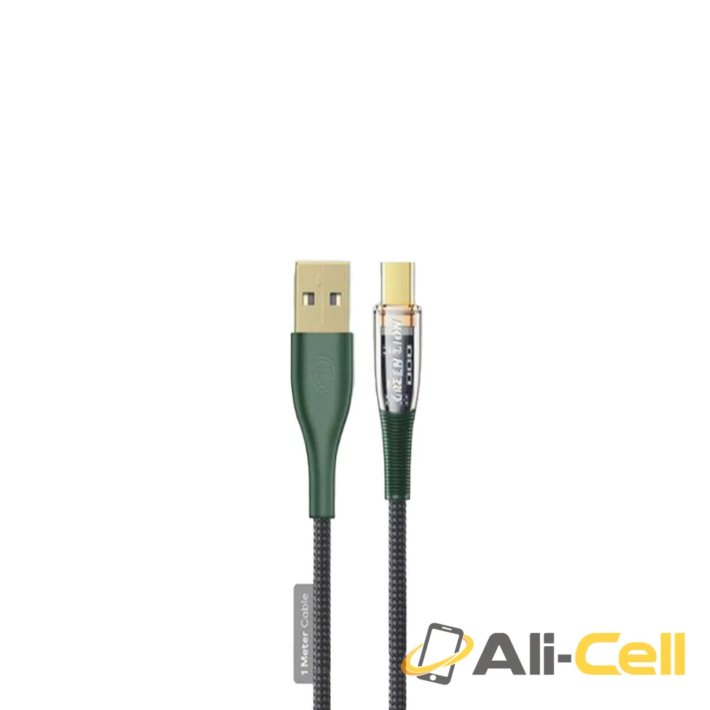 Green Lion Braided USB-A to Type-C Transparent Cable 1M - Black