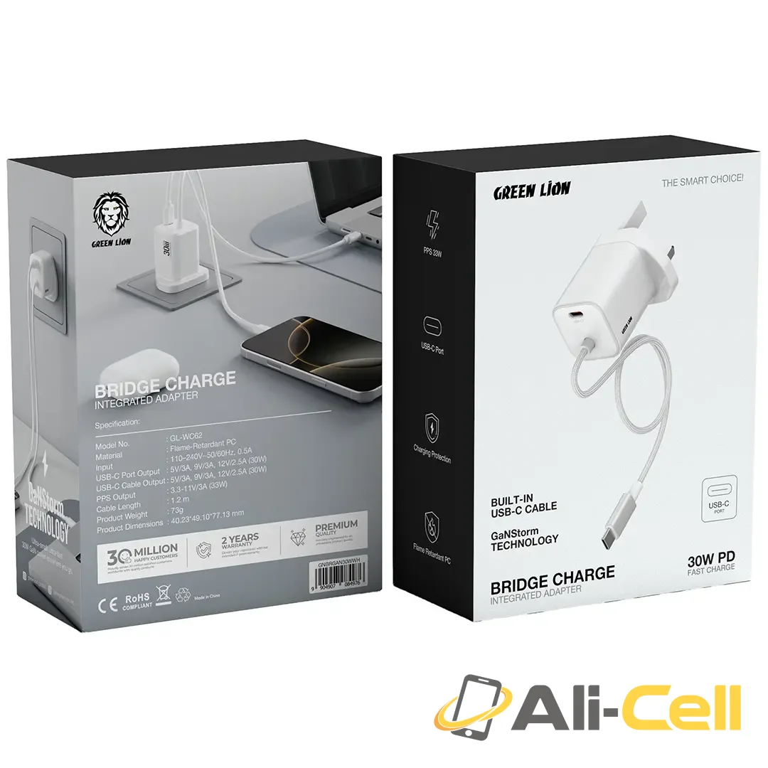 Green Lion Bridge Charge Integrated Adapter - White — 2