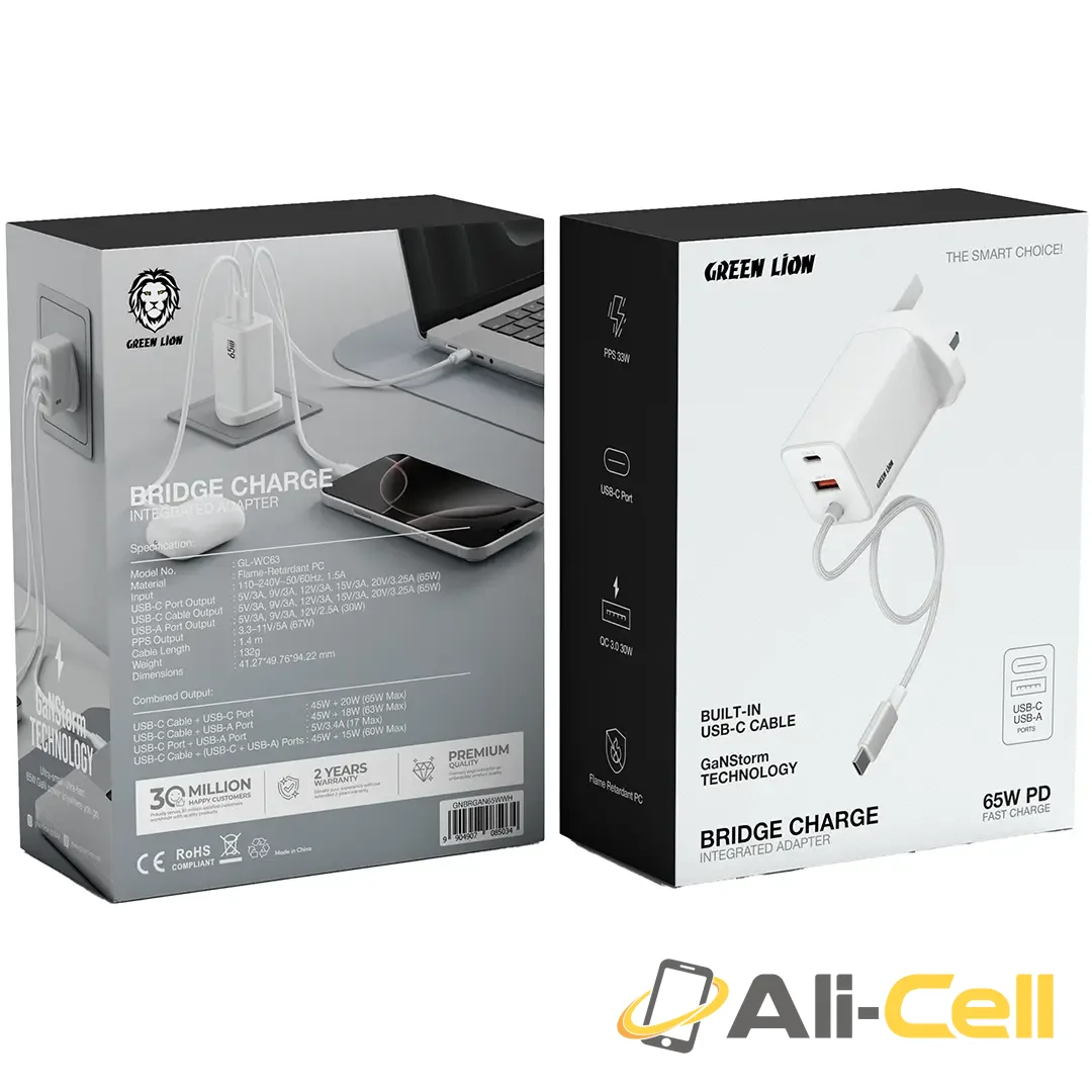 Green Lion Bridge Charge Integrated Adapter - White — 2