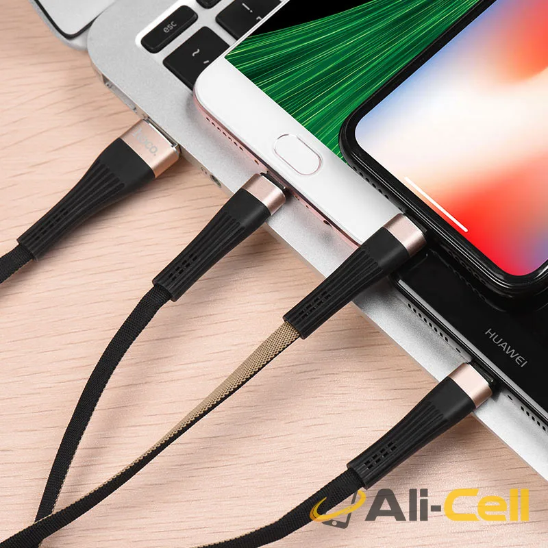 Cable USB to Lightning Micro-USB Type-C «U39 Slender» charging wire (1.2m) — 5