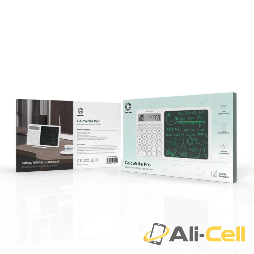 Green Lion CalcWrite Pro Calculator-Writing Pad Combo - White — 2