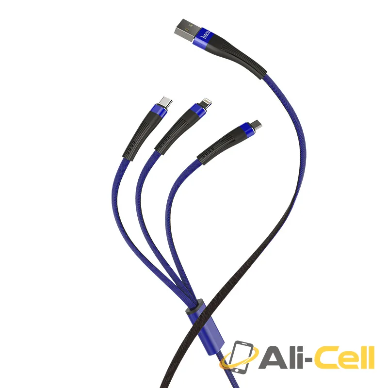 Cable USB to Lightning Micro-USB Type-C «U39 Slender» charging wire (1.2m) — 3