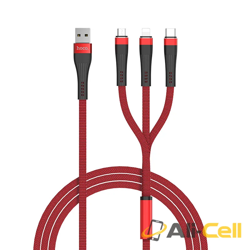Cable USB to Lightning Micro-USB Type-C «U39 Slender» charging wire (1.2m) — 4