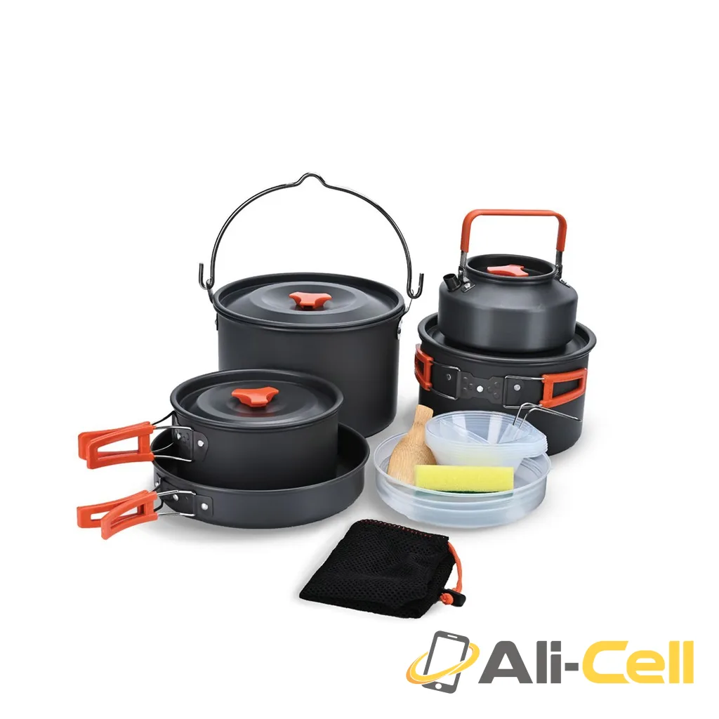 Green Lion Camping Cookware Set - OrangeBlack