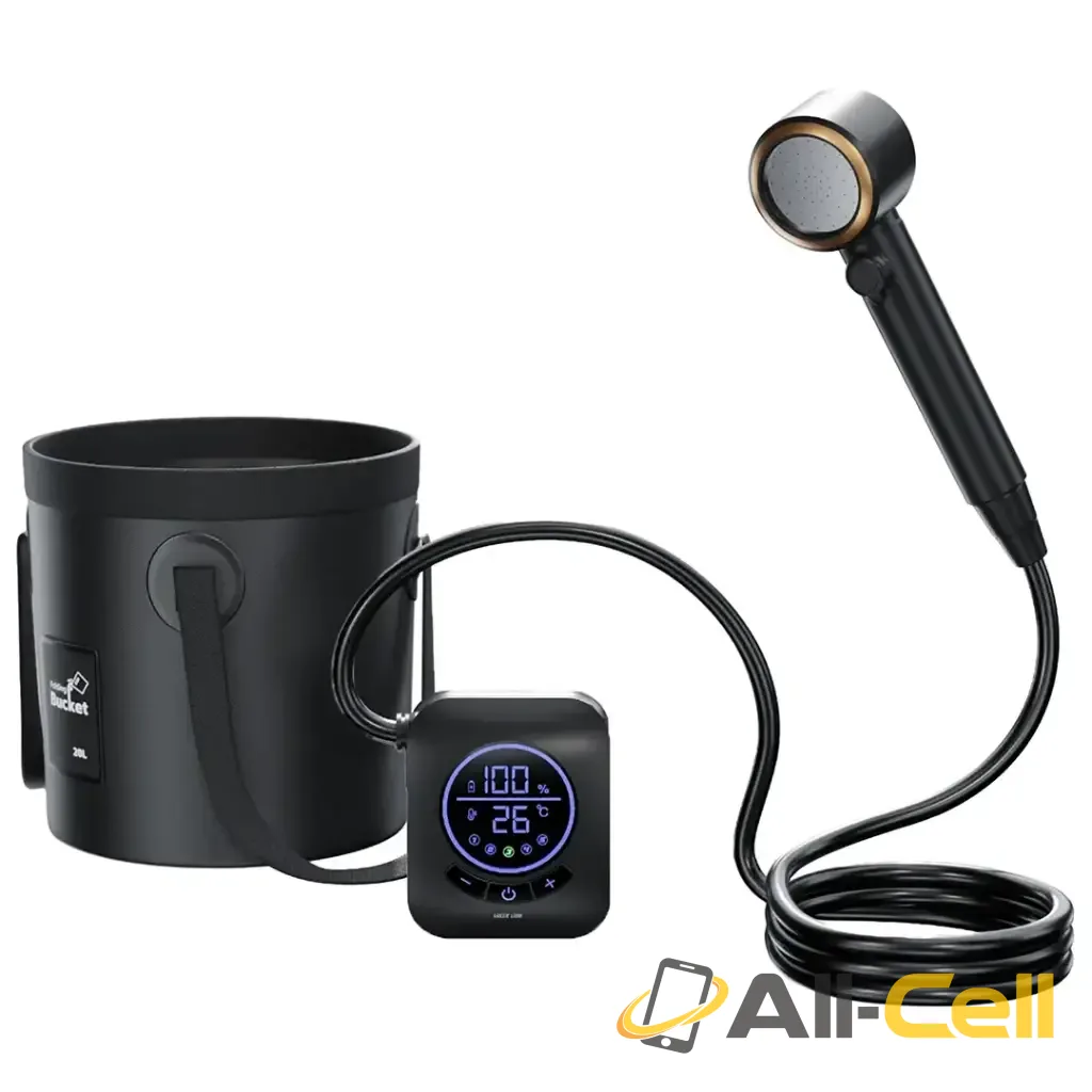 Green Lion Camping Shower with Intelligent Digital Display - Black