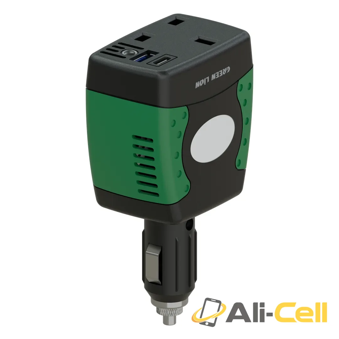 Green Lion Car Power Hub 150W Car Inverter - Black