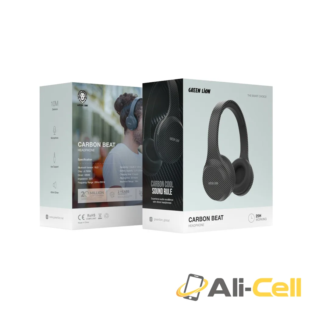 Green Lion Carbon Beat Headphone - Black — 2