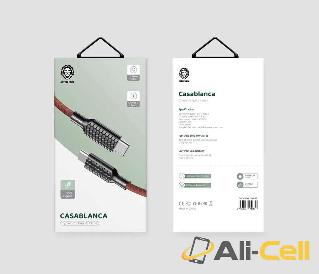 Green Lion Casablanca Braided Type-C to Type-C Cable 1.2M — 2