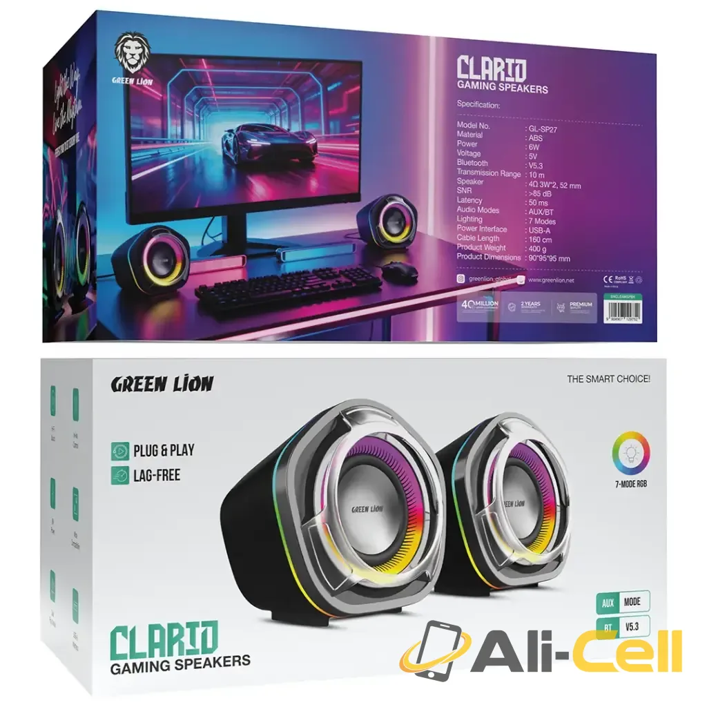 Green Lion Clario Gaming Speakers - Black — 2