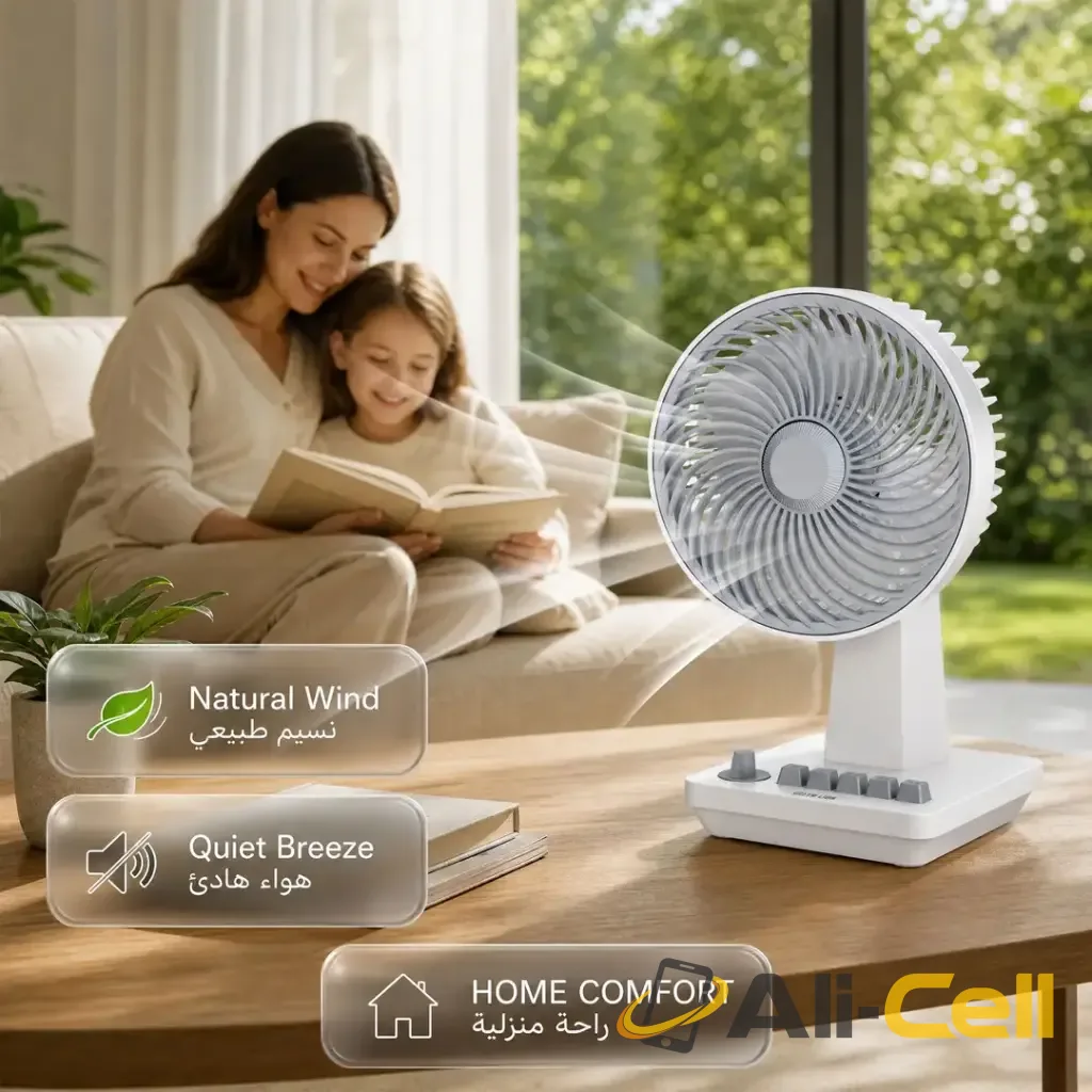 Green Lion Classic 8" Desktop Fan - White — 3