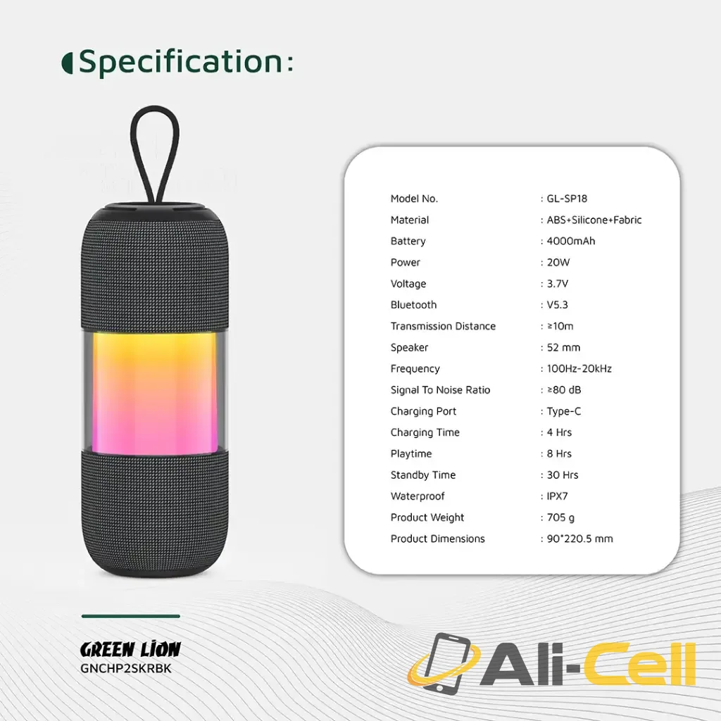 Green Lion Change Pro RGB Portable Speaker - Black — 2