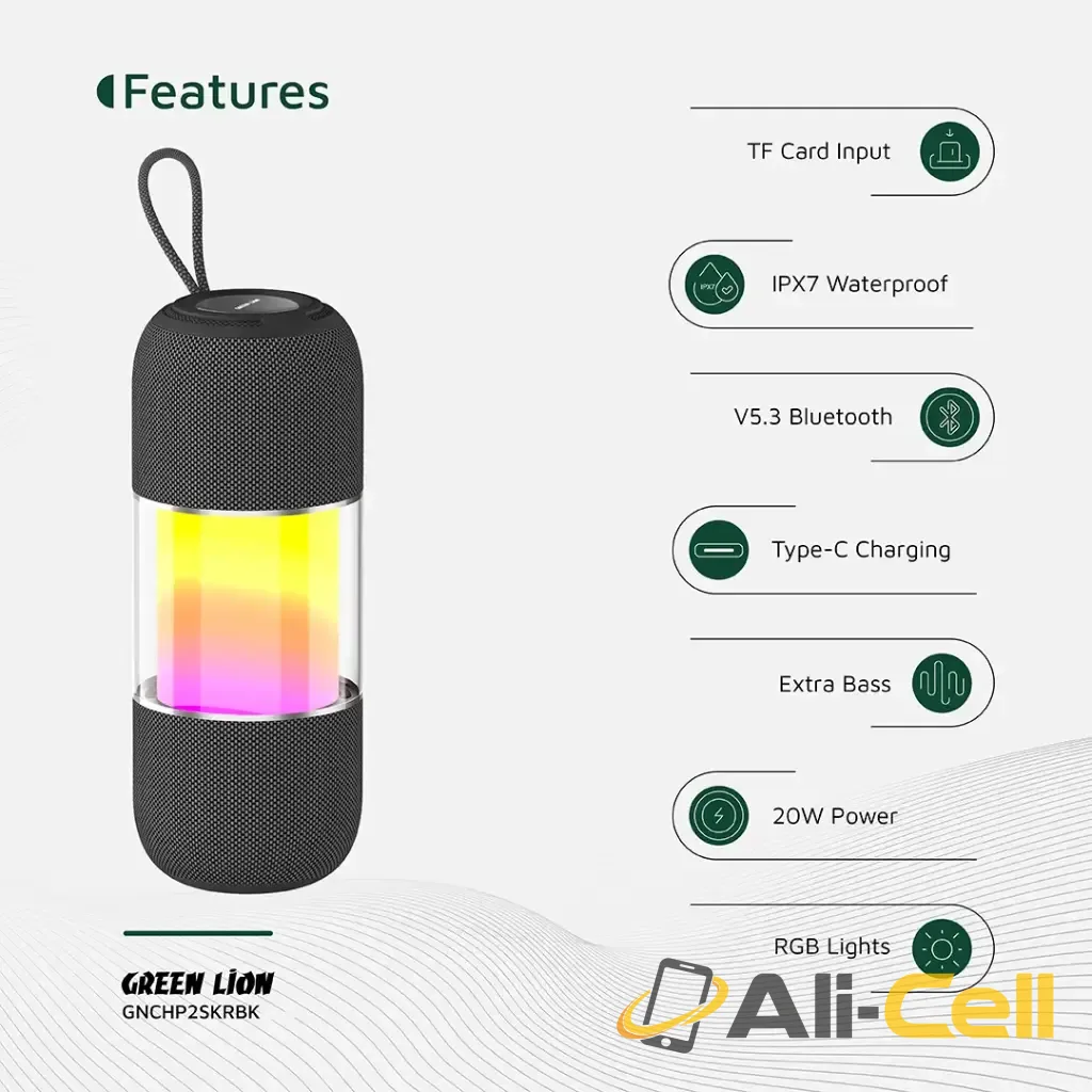 Green Lion Change Pro RGB Portable Speaker - Black — 3